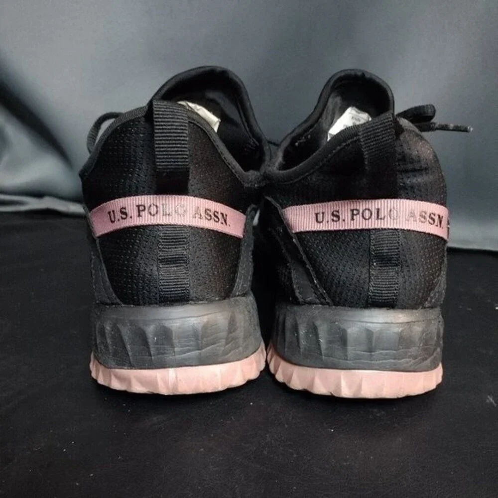 US Polo ASSN Black + Pink Sneakers / Tennis Shoes - Size 8.5